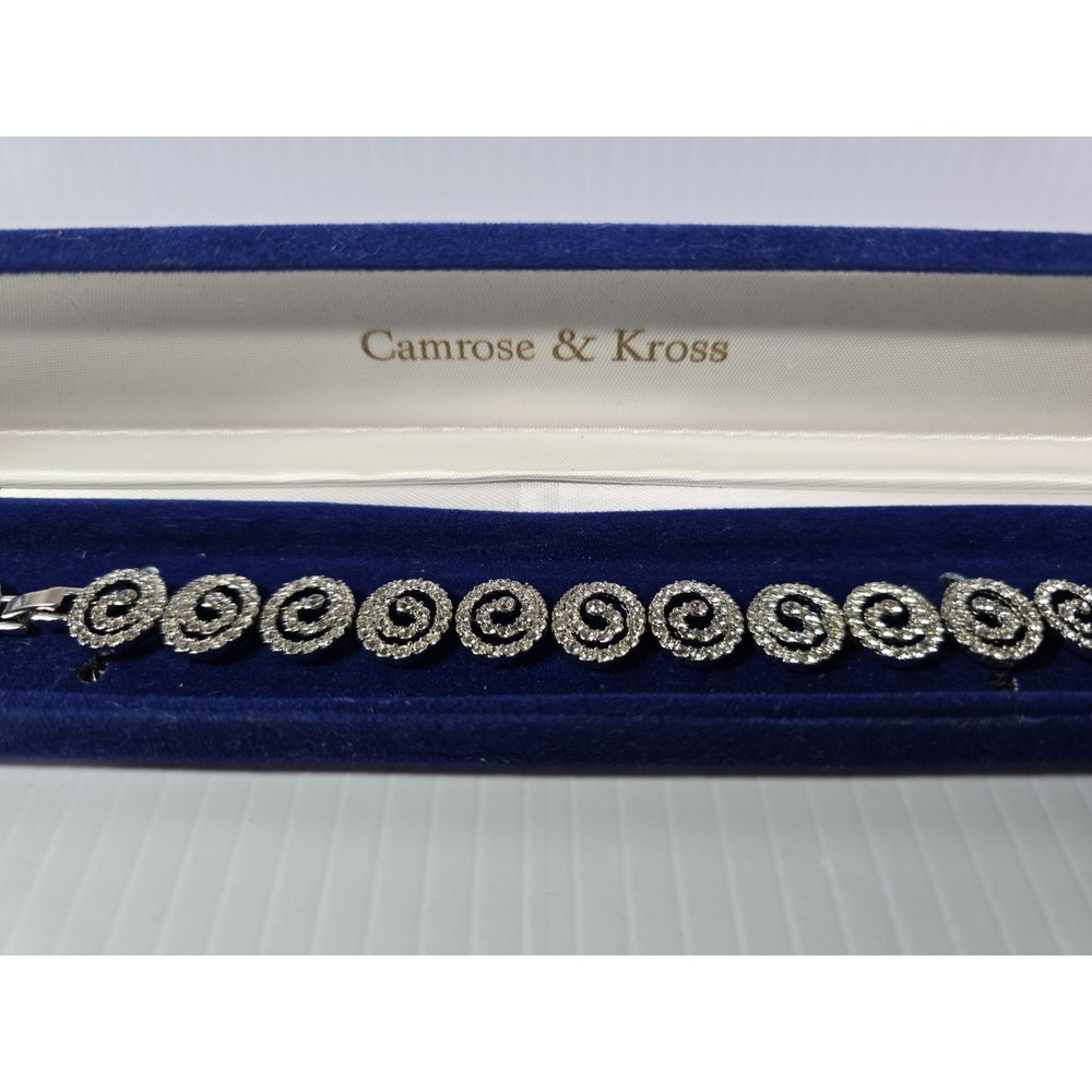 Vintage CAMROSE & KROSS JBK CRYSTAL SWIRL , Style, Silver For The Win, Adjustabl